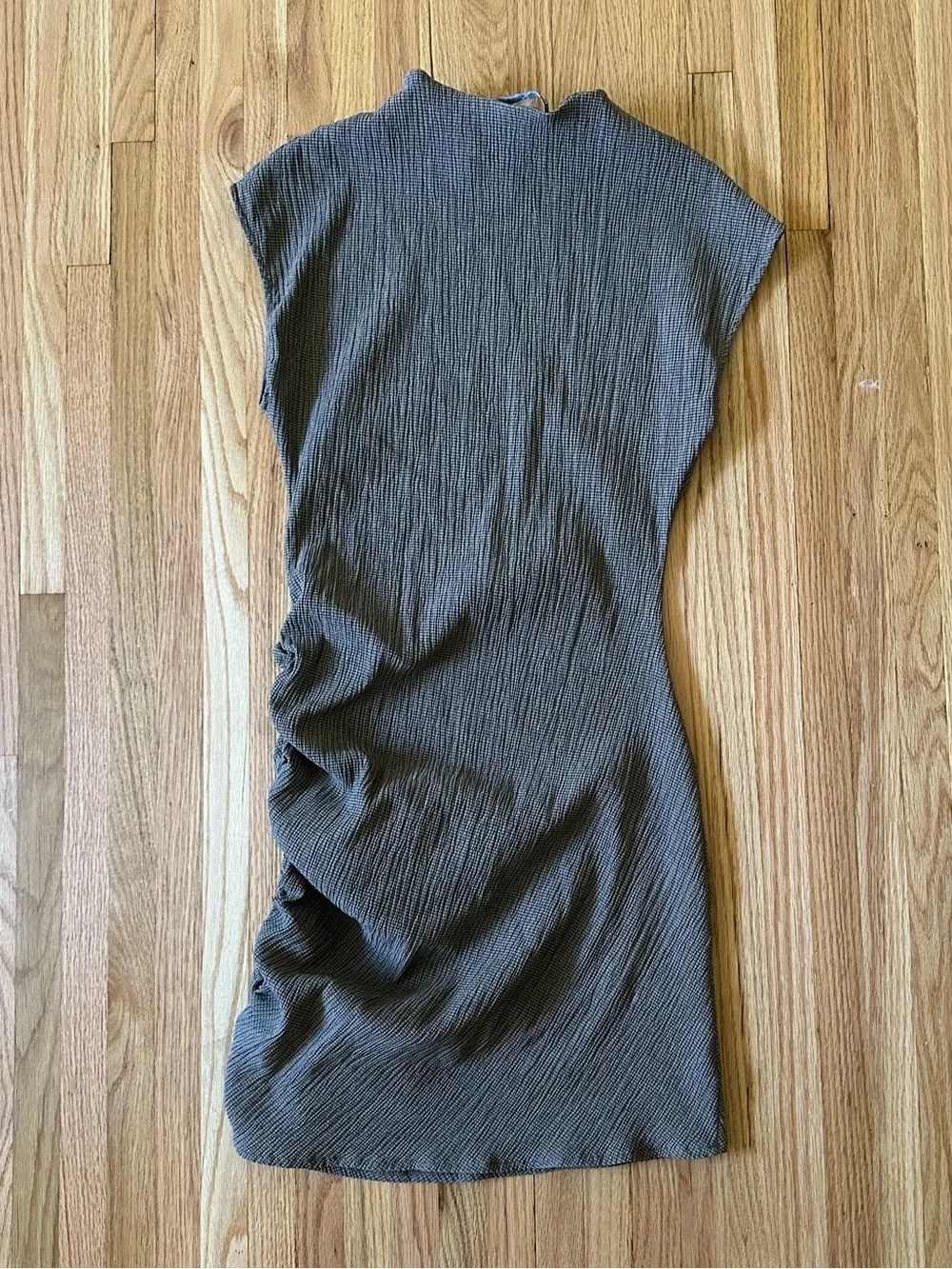 Zara Ribbed Cap-Sleeve Mini Dress